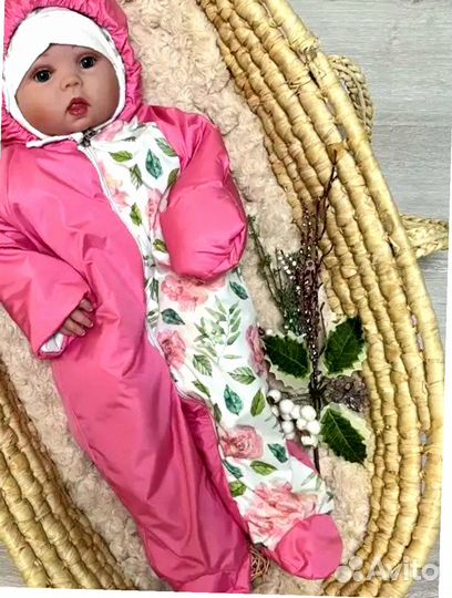 Конверт на выписку новорожденного весенний в роддом (розовый)