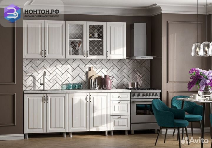 Кухня Белла 2.0 м белый / белый текстурный