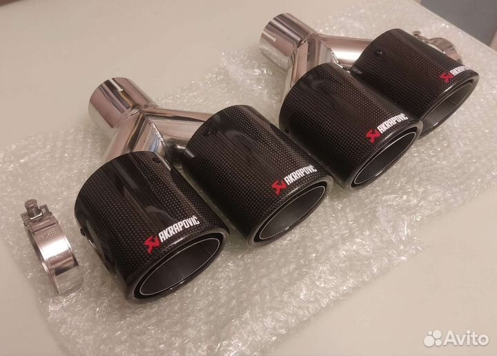 Насадки двойные Акрапович на глушитель