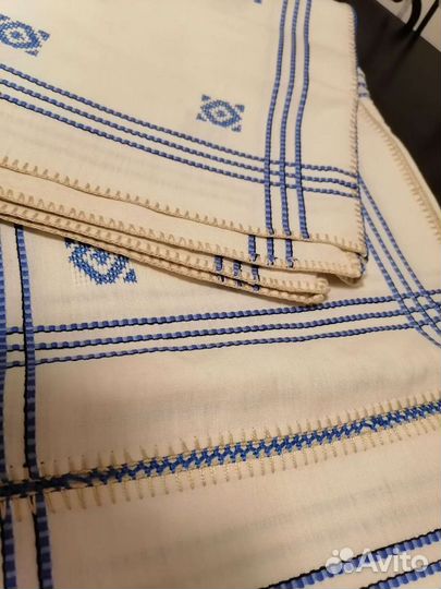 Винтажная скатерть вышитая крестиком мережка