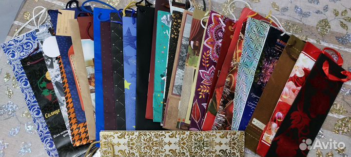 Подарочные пакеты для бутылок 15 шт