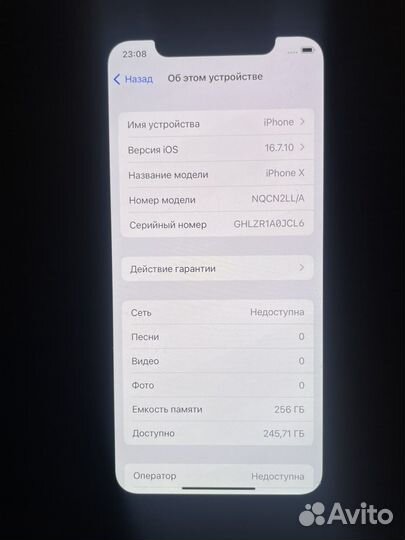 iPhone X, 256 ГБ