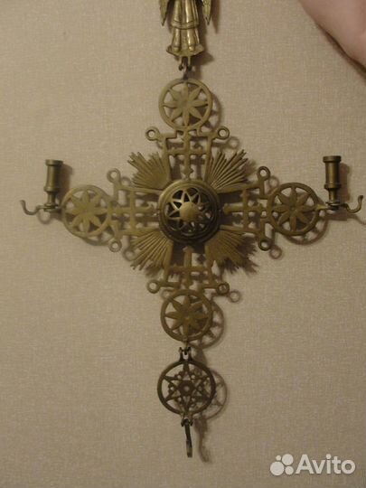 Большой ажурный бронзовый подсвечник