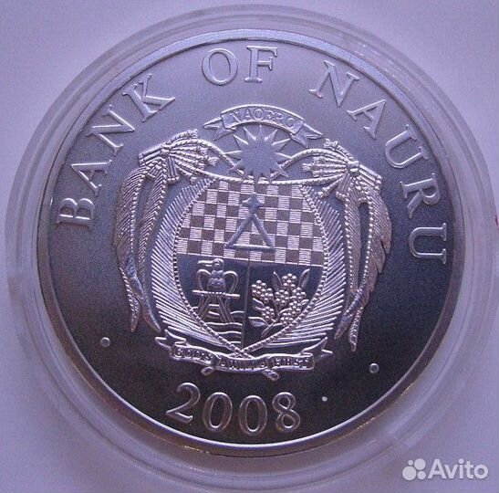 10 долларов 2008 г., Науру, Ёлка, унция Серебра
