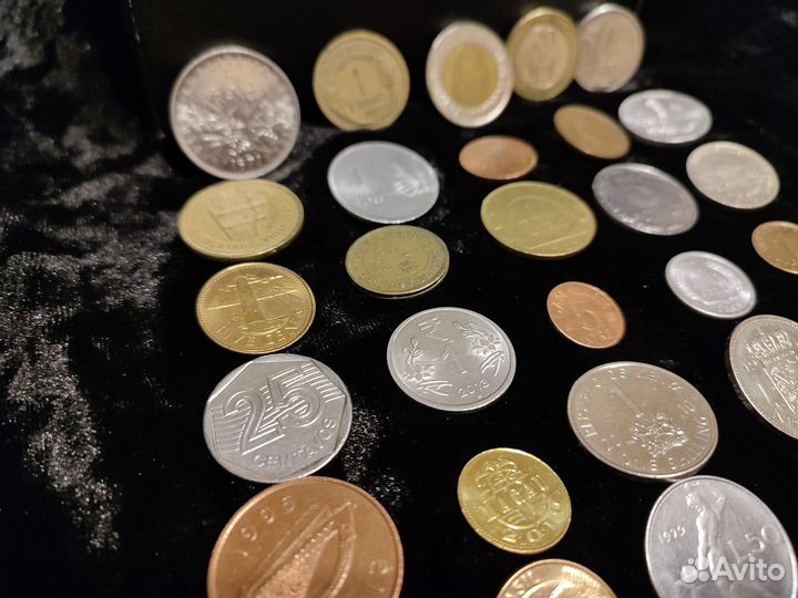 Набор иностранных монет 30 шт экзотика