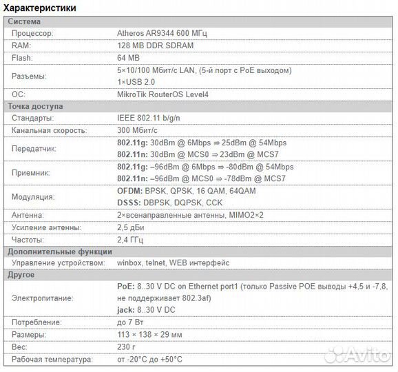 Роутер Mikrotik RB95Ui-2HnD