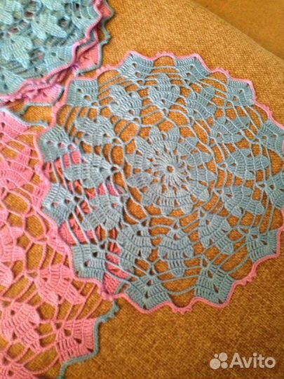 Салфетки вязаные с крючком 6 шт. Для сервировки ст