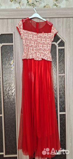 Вечернее платье 42 44 красное в пол