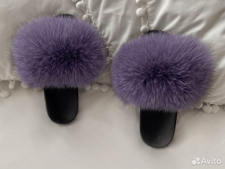 Тапочки из натурального меха