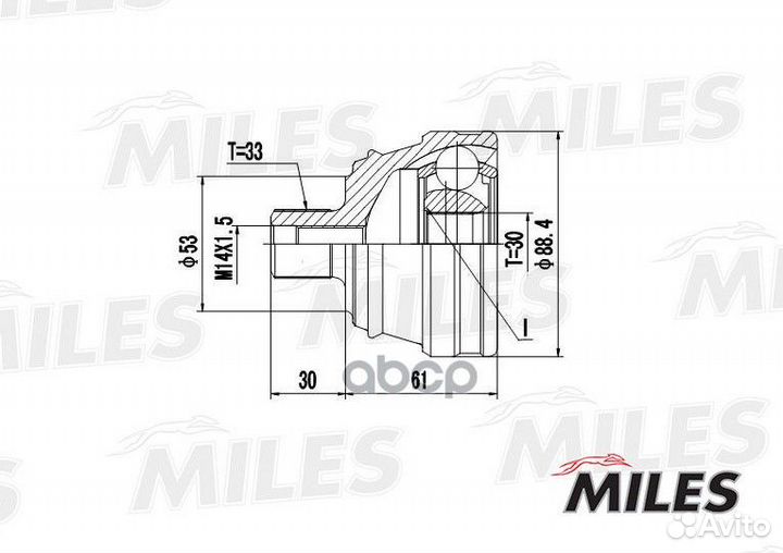 Шрус audi 80/90/coupe 1.6-2.3 86-96 нар. ga2001