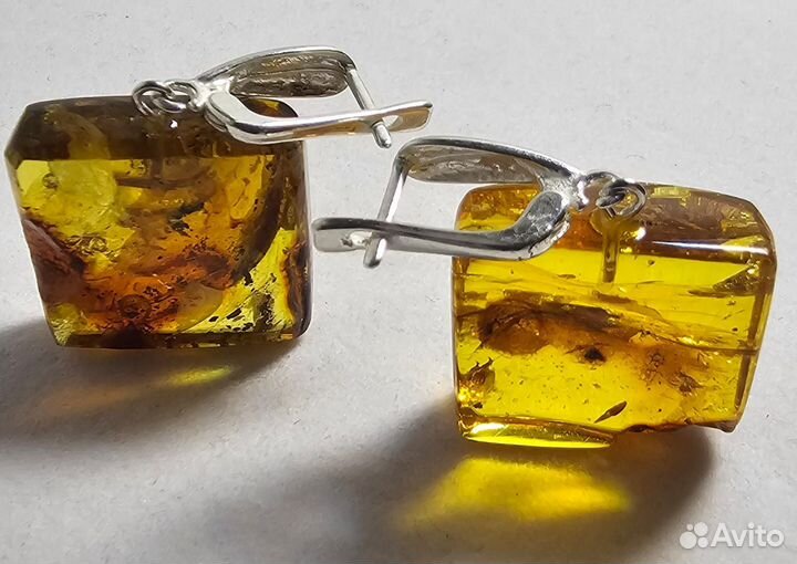 Янтарные серьги