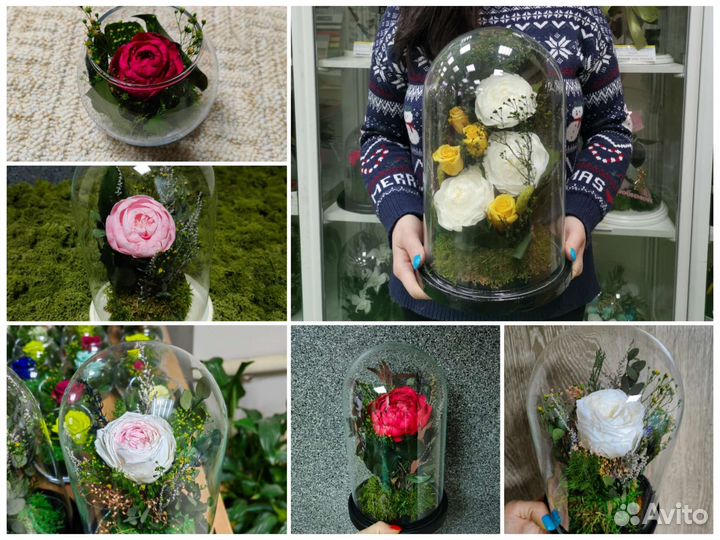 Вечные пионы в колбе - лучший подарок. Арт 133, от