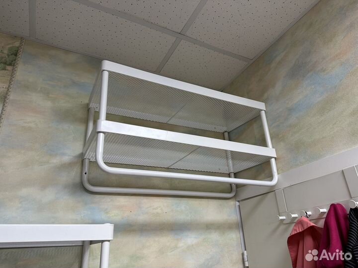 Полка настенная IKEA белая металлическая