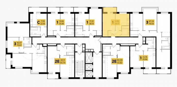 1-к. квартира, 34,2 м², 4/26 эт.