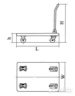 Платформенная Тележка PH 400 колеса 160 мм