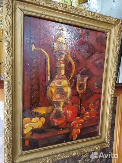 Старинная картина натюрморт масло