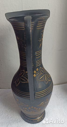 Кувшин с широким горлом Латунь Индия Штихель на че