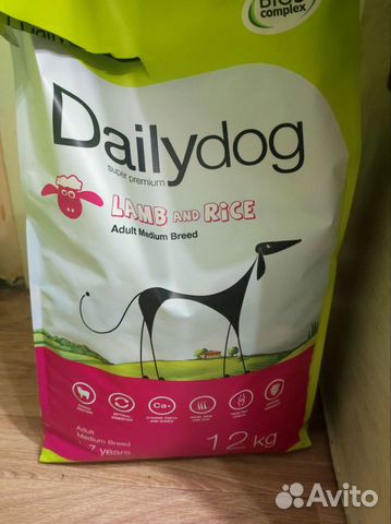 Корм для собак daily dog 12кг рис-ягненок