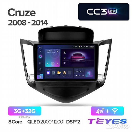 Магнитола Teyes 2K CC3 для Chevrolet Cruze 2008-20