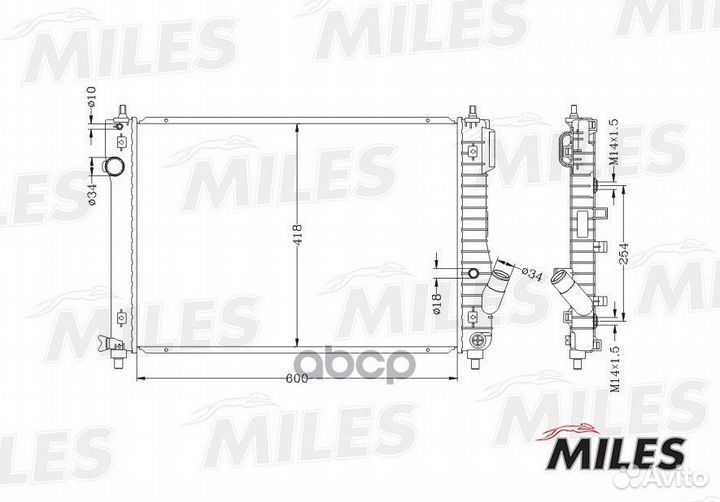 Радиатор охлаждения chevrolet aveo 1.2/1.4/1.6 09