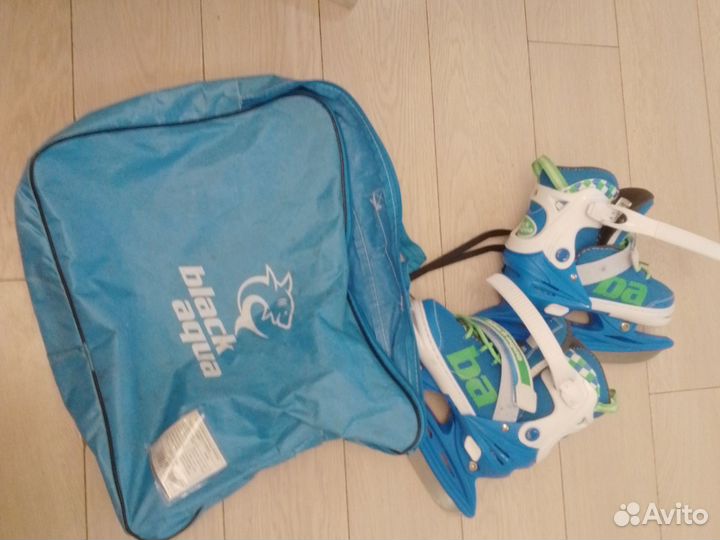Коньки детские с чехами и сумкой