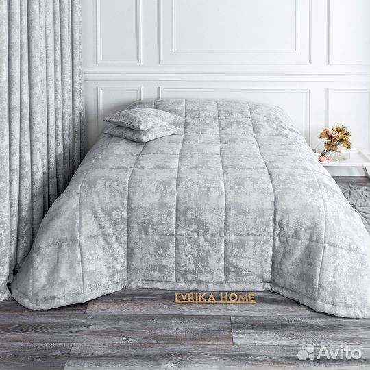 Покрывало зарина стальной новое плед на кровать