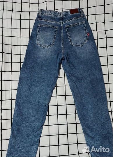 Синие утеплённые джинсы на девочку 12-14 лет