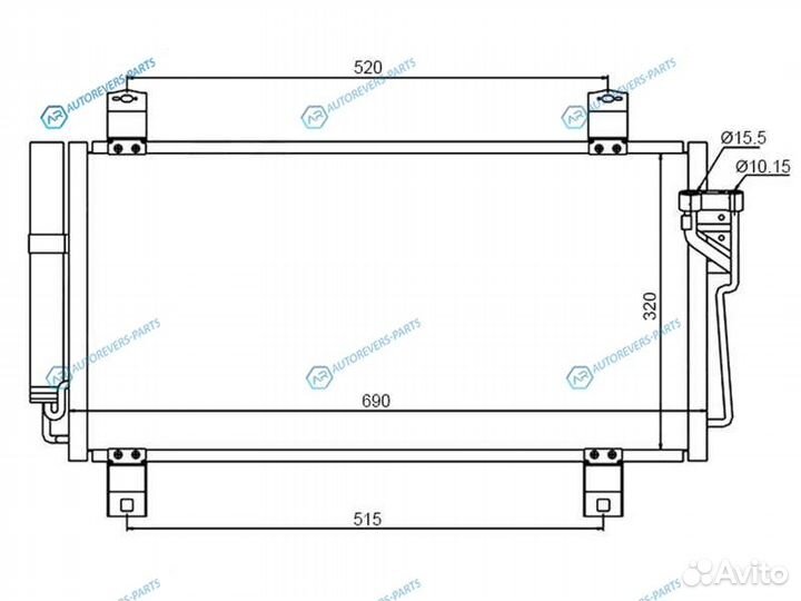 ST-MZ25-394-0 Радиатор кондиционера mazda 6atenza