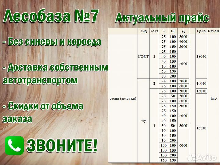 Доска дюймовая, т/у, сорт 1