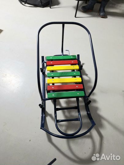 Санки с большими колесами Ручкой