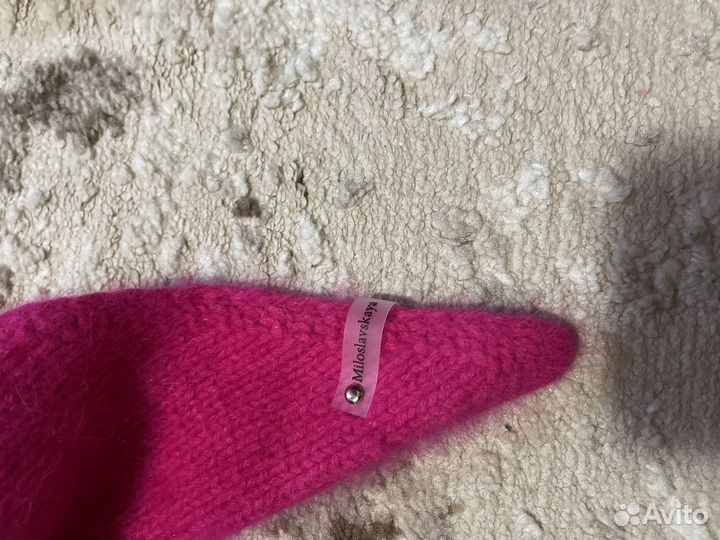 Вязаная косынка бактус ангора