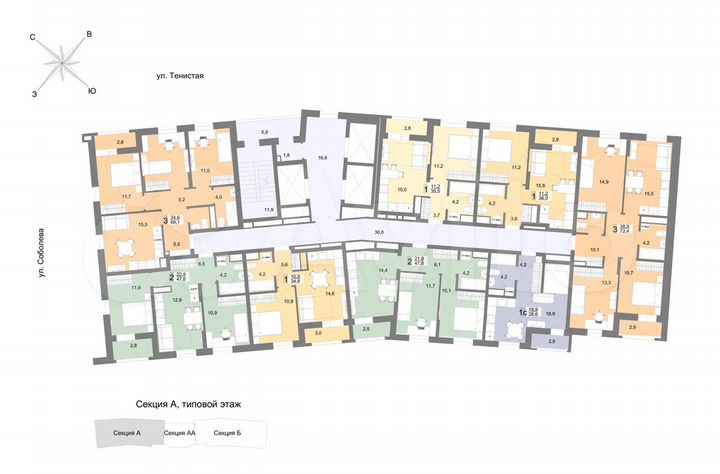 2-к. квартира, 47,8 м², 16/23 эт.