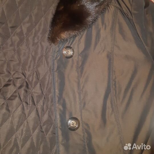 Пальто с норкой 2в1 осень-зима на 46 размер