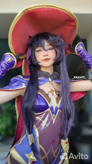 Косплей мона геншин костюм парик uwowo