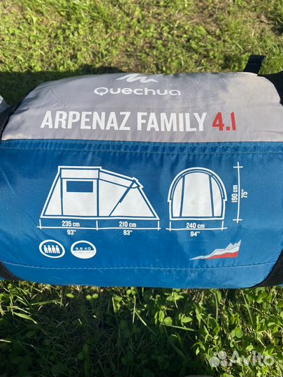 Палатка 4 местная quechua arpenaz family 4.1