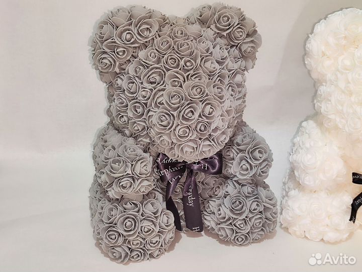 Мишка из роз 40 см новый