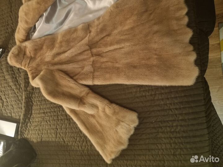 Нежно-розовая норковая шубка сшита на заказ