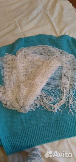 Палантин сетка белый