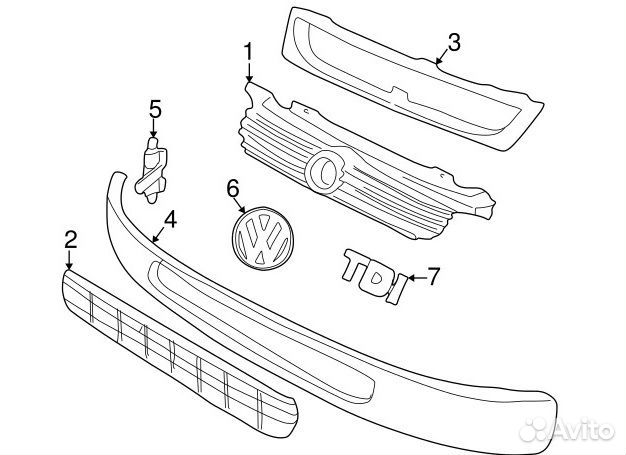 Крепление переднего бампера VW T4