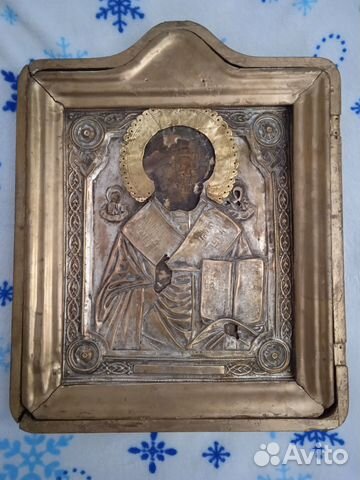 Старинная икона Николай Чудотворец 19 век