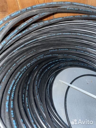 Кабель utp cat.5e 4pr cu outdoor с тросом 259m