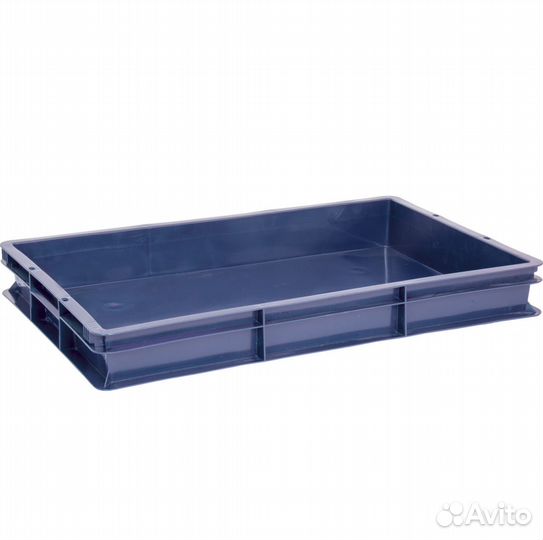 Ящик пластиковый 600х400х75 мм, сплошной лоток