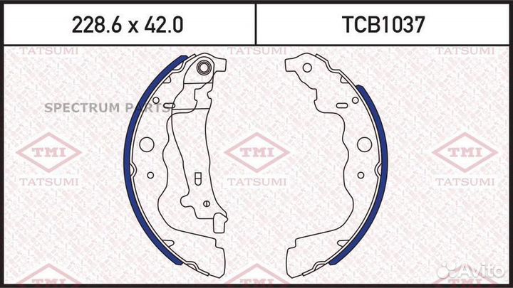 Tatsumi TCB1037 Колодки тормозные барабанные зад L