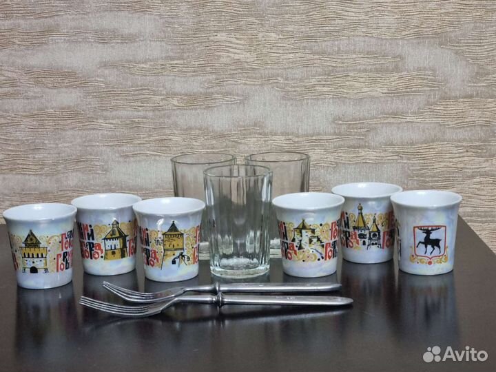Стопка фарфоровая стакан рюмка вилка СССР