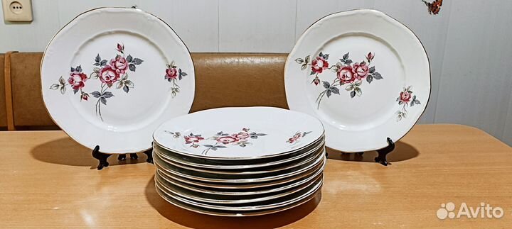 Тарелки - 11 штук. Фарфор. Позолота. Германия