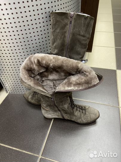 Сапоги женские зимние в винтажном стиле