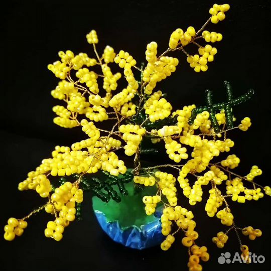 Мимоза из бисера