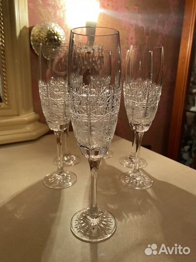 Хрустальные фужеры Чехословакия