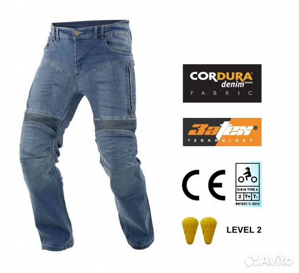 Мотоджинсы EF56 Savage cordura denim stretch синий