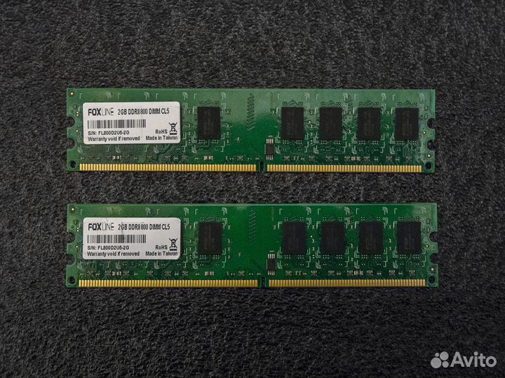 DDR2 2x2gb 800mhz 2rank CL5-5-5-18 Foxline